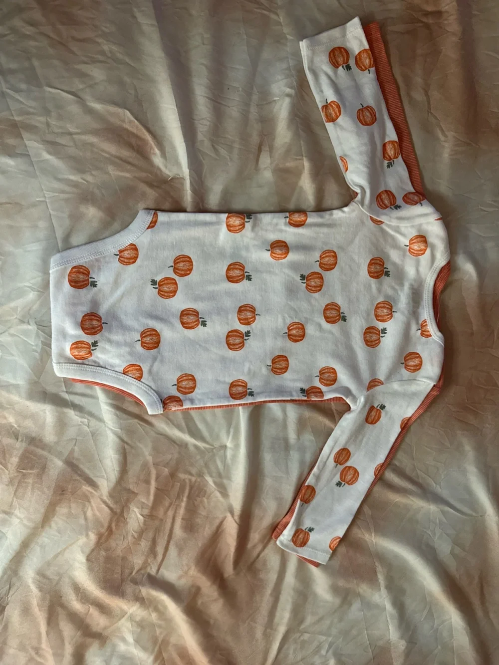 Carter's NWOT Orange & White Halloween Pumpkin Baby One-Piece Set | 9m #Unisex